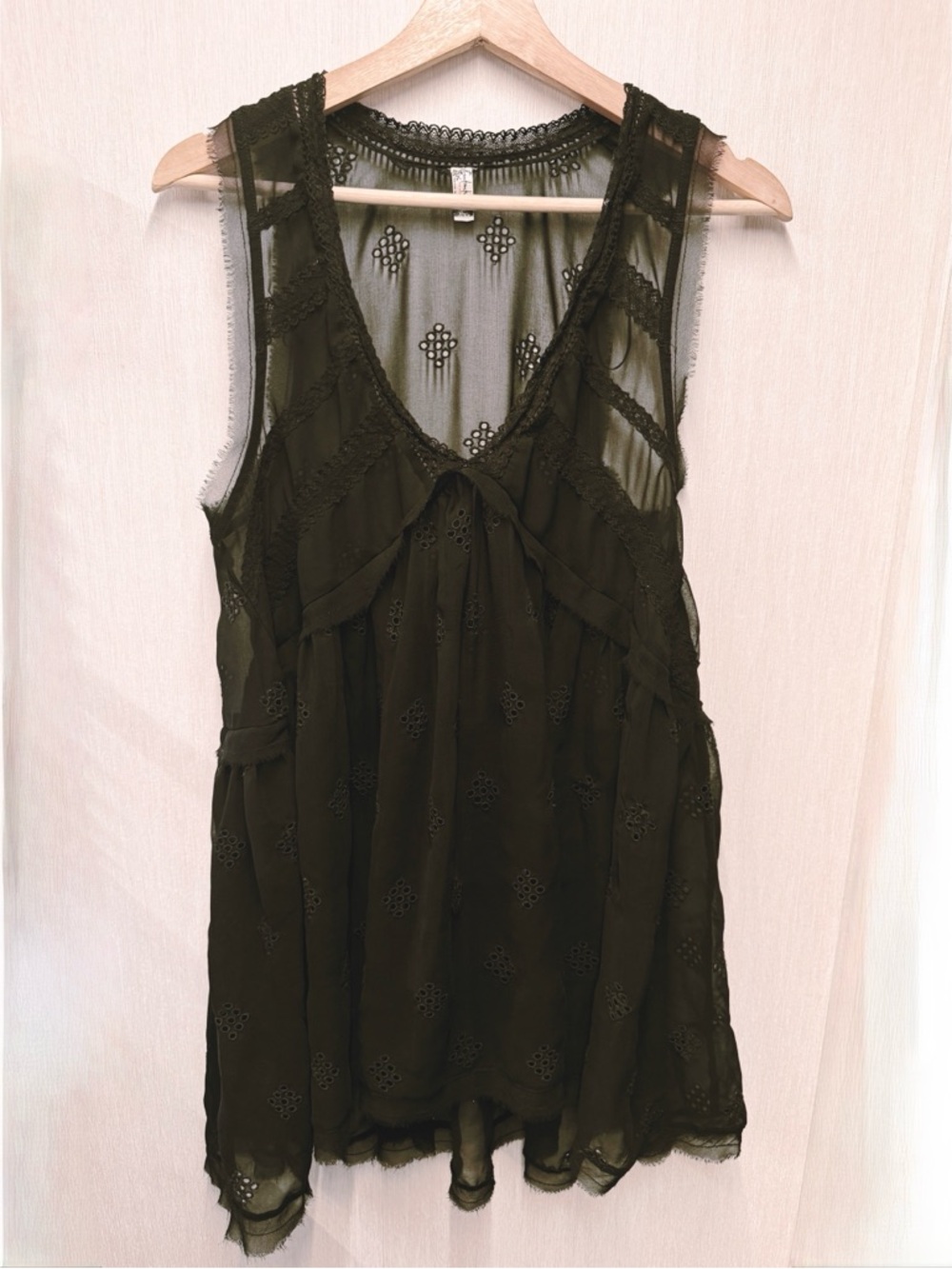 Free People Intimately Black Eyes For You Trapeze Sheer Babydoll Dress, Size XS - Picture 3 of 13